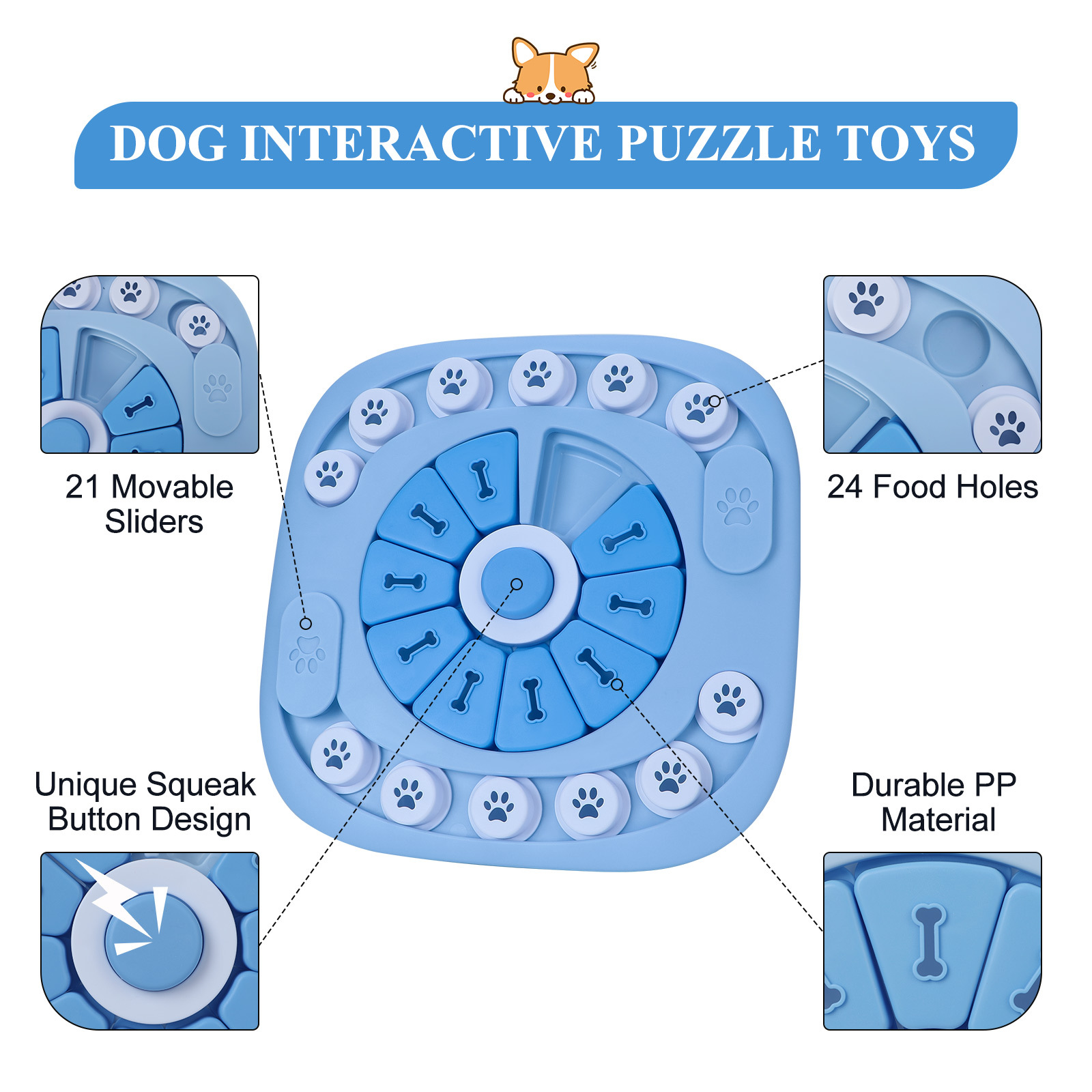 Dog Puzzle Toys Interactive Tr - огляд і ціна Dog Treat Puzzle Toy